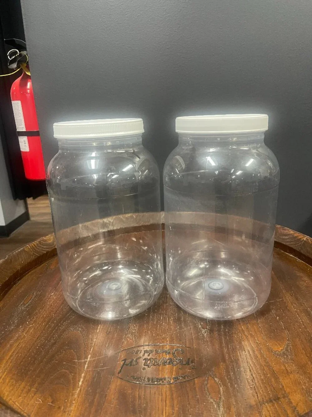 PET Plastics Clear Pantry Storage Jars Set of 2 Wide Mouth